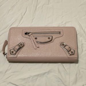 Dusty Pink Balenciaga Continental Wallet